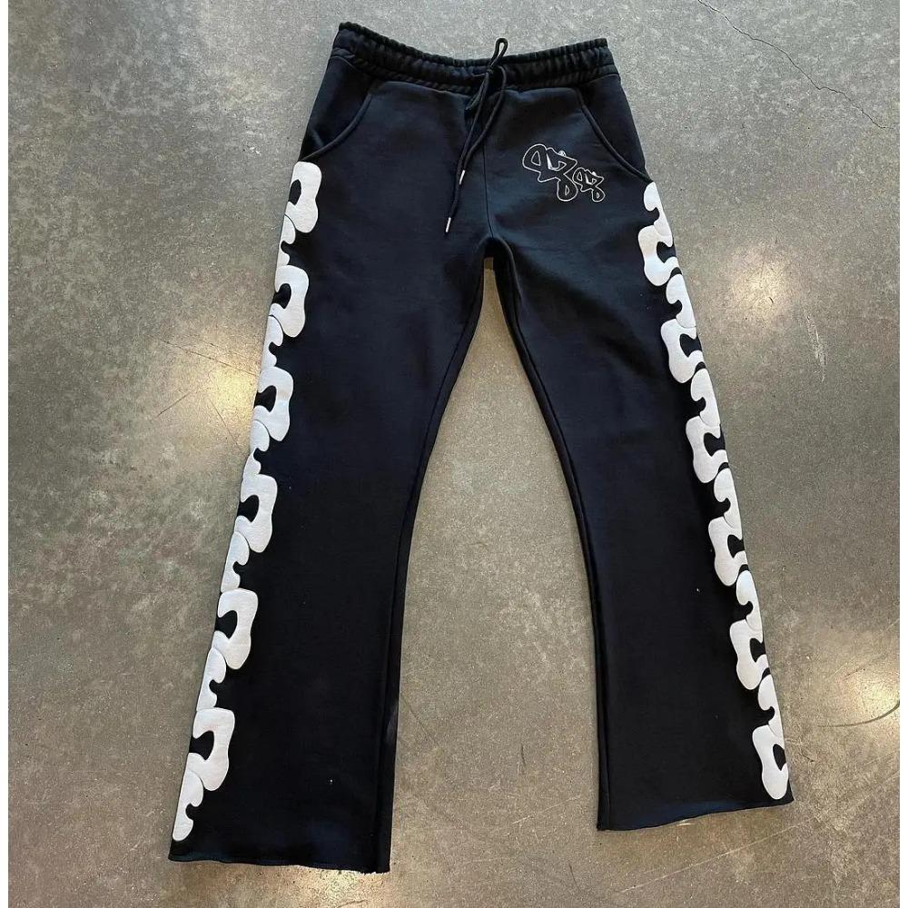 

Американские брюки прямого кроя с принтом букв Харадзюку, хип-хоп буквы, зимние утепленные свободные брюки в стиле Y2k, повседневные штаны, спортивные штаны, женские, мужские XXL чёрный