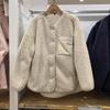 Women's Imitation Lambswool Round Neck Fleece Cardigan Jacket - Autumn/Winter Warmth