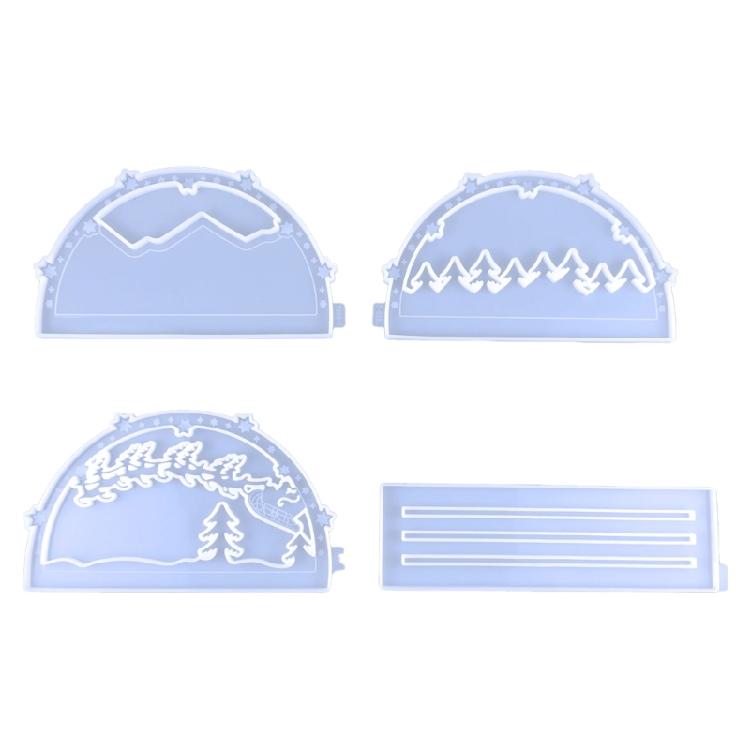 

Reindeer Sleigh Desktop Decor Mold Christmas Resin Mold for DIY Holiday Ornament 1 чистий