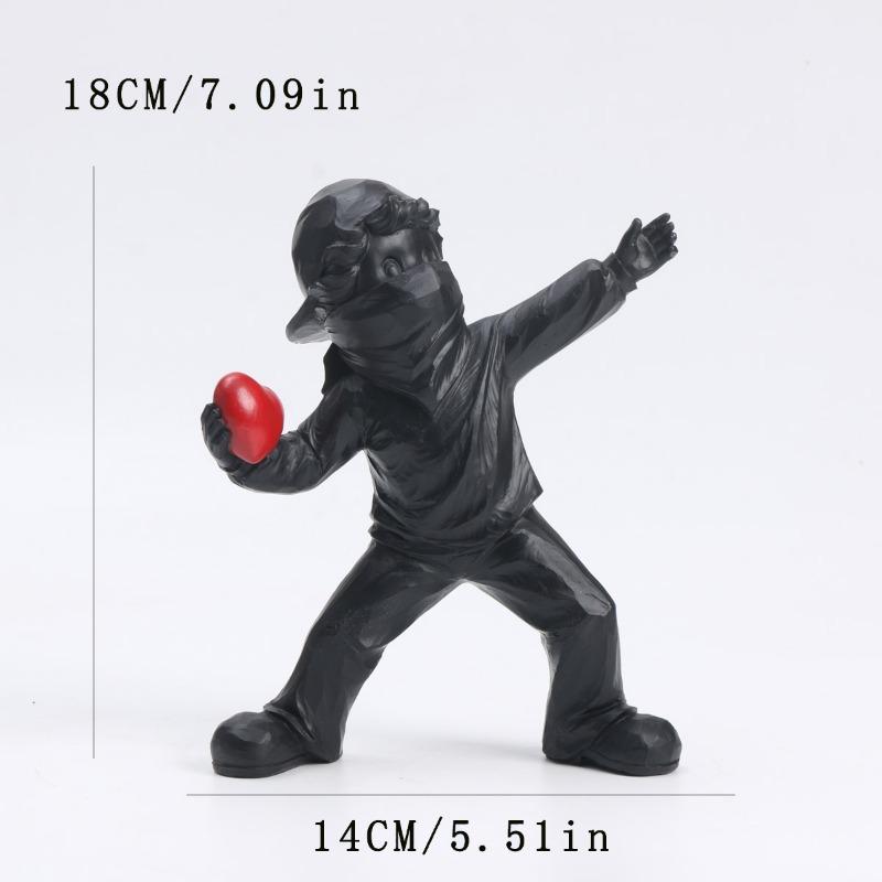 Flower Thrower Sculpture,Figurine for Home Decoration,Office Desk and Bookshelf Ornaments, Modern Decorative Character Figurines