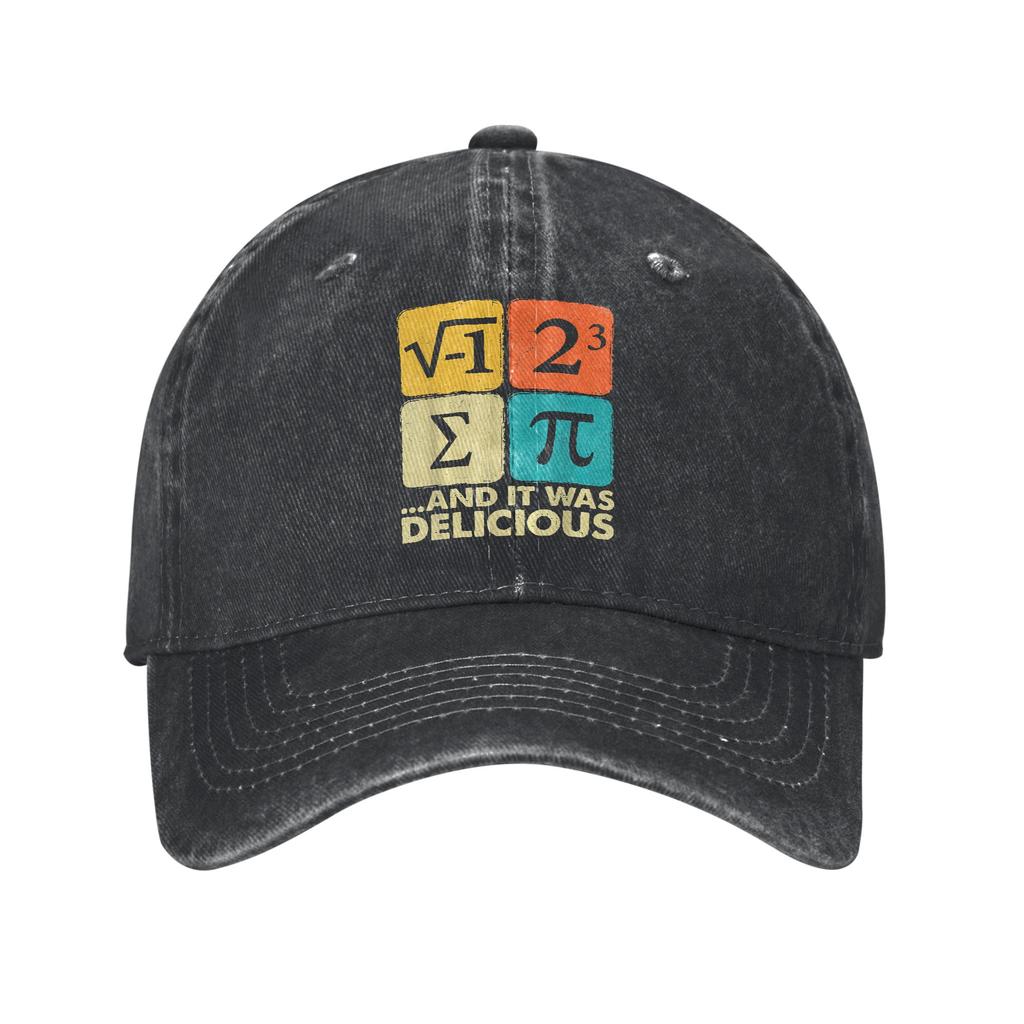 Retro Pi Symbol Vintage Math Lover Geek Baseball Cap for Unisex Women Distressed Denim Washed Outdoor Golf Adjustable Fit Hats Cap