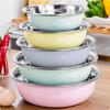 5 Pieces Bowl Set with Colander Multicolor Metal Wash Bowls Nested Stainless Bowls Nestable Design Colorful Kitchen Bowl Set