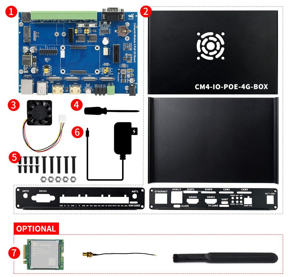Industrial IoT Mini-Computer Based On Raspberry Pi Compute Module 4 (NOT Included), PoE, 5G/4G, Metal Case, Cooling Fan