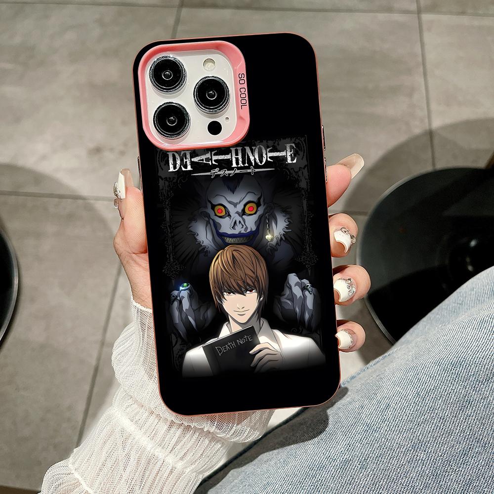 

Death Note Kira Light Mobile Phone Case for iPhone 17 16 15 14 13 12 11 X XR XS 8 7 Air Pro Max Plus Translucent Pink Cover iPhone 16e