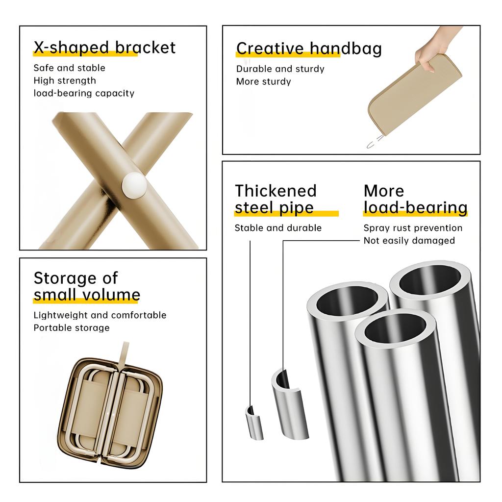 0.6kg Ultralight Folding Stool - 330lb Capacity Aerospace Aluminum (Camping/Fishing/BBQ Essential)