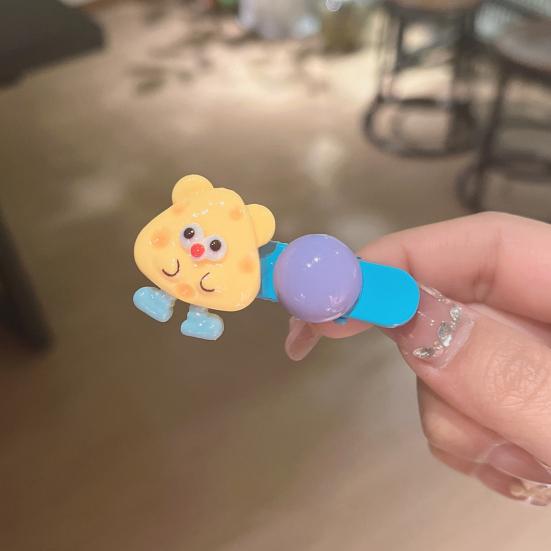 Girl Hair Pin Cartoon Cheese Biscuit-Themed Hair Clips Bright Color Non-Slip Bangs