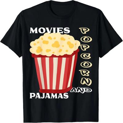 Pajamas Movies Snack Popcorn T-Shirt