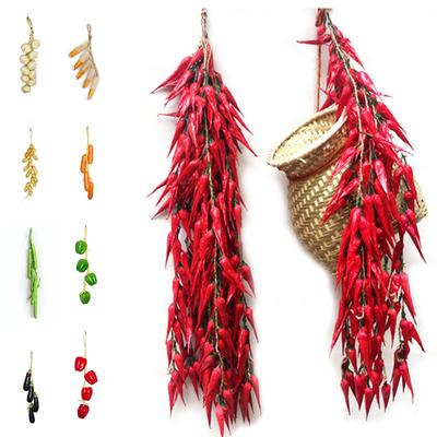 Home Artificial Fishes Hanging String Simulation Foam Food Vegetable Fake Chili Pepper