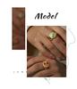 Korean Style Geometric Heart Clover Enamel Ring for Women - Trendy Temperament Design