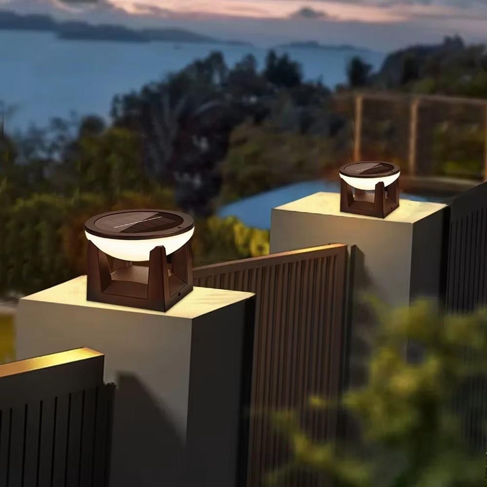 Waterproof Outdoor Solar Post Light Solar Powered Post Pillar Lamp  Patio Lighting