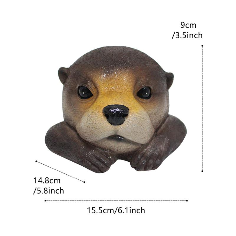 Simulation Resin Floating Otter Water Decoration Cute Animal Statue Swimming Pool Terrace Accessories Pond Garden Decoration