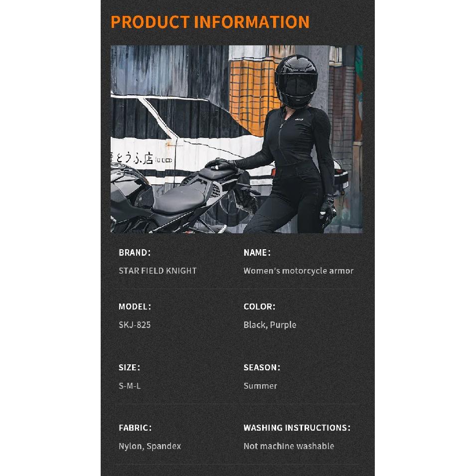 Women's Motorcycle Armor Full Body Summer Motorbike Skiing Protective Jackets Lady Motocross Racing padded clothes CE Approved