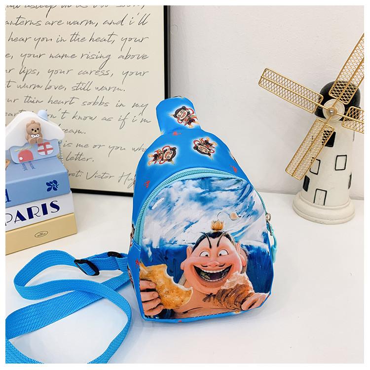Ne Zha 2 Children Fashion Cartoon Crossbody Bag Polyester Material Outing School