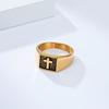Men's Cross Signet Ring Stainless Steel Biker Gifts 7-13 Size