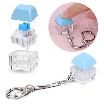 Mechanical Keyboard Keychain 1 Key Button Stress Relief Gifts DIY Keyboard Clicker  for Adult To Relief Stress Pass The Time