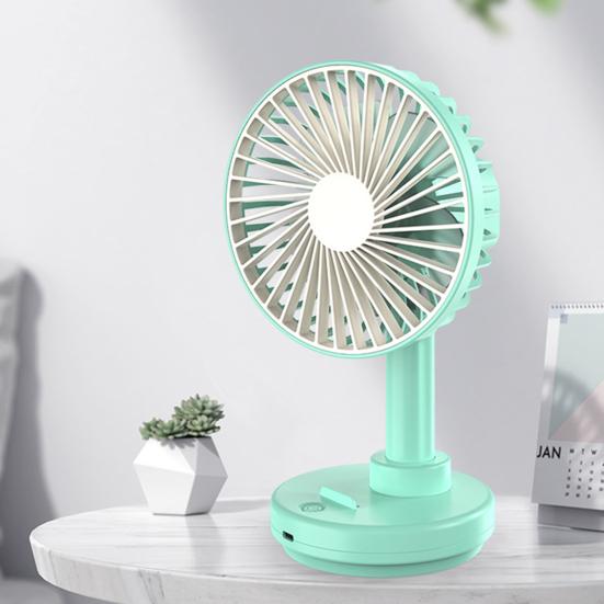 Rotating Desk Fan with 3 Speeds USB Charging Portable Cooling Fan for Office Home Wide-Angle Air Circulation Quiet Summer Gadget