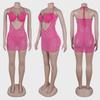 European & American Sexy Diamond Tassel Slimming See-Through Dress K2735