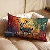 2D Colorful Deer Pattern Pillow Cover Suitable For Sofa Bedroom Car Pillow Cover Cushion Rectangular Back Cushion