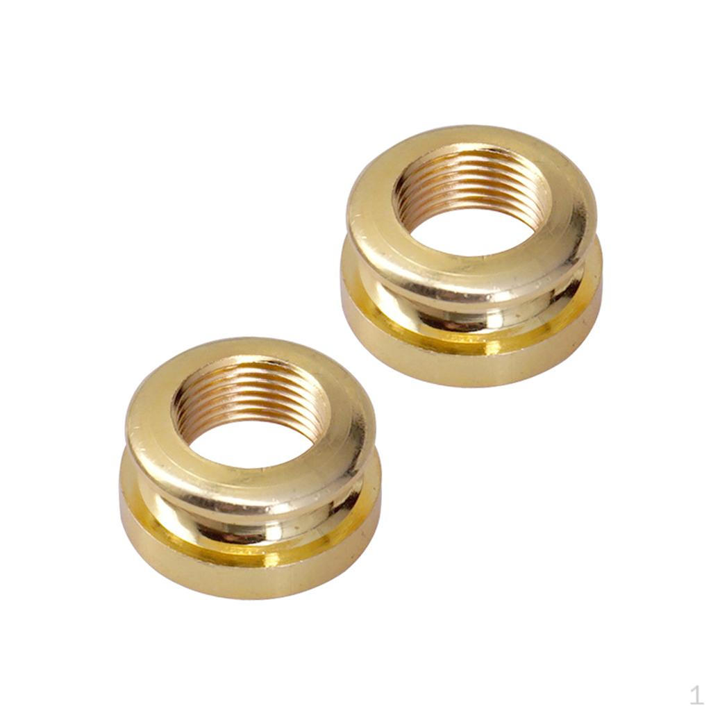 2PCS Security Lock Button Strap Belt Buckle Scoket for Guitar Gold