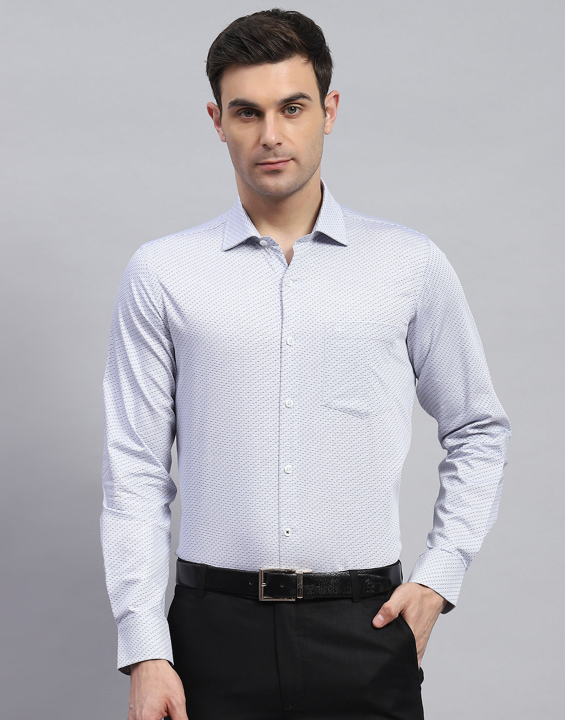 Monte Carlo Men Regular Fit Blue Shirt L