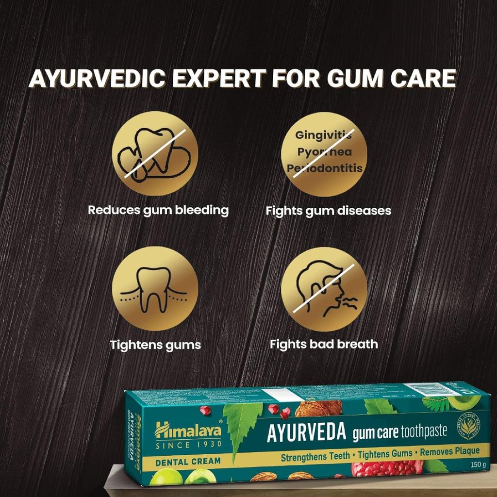 Himalaya Dentifrice Ayurveda Soin des Gencives 150G Réduit les Saignements des Gencives Combat la Mauvaise Haleine Avec 13 Herbes Pour des Gencives Saines et une Haleine Fraîche