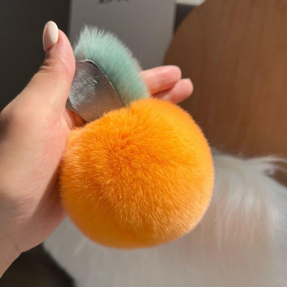 Plüschtiere Flauschiger Mandarinen-Schlüsselanhänger Frucht Orange Plüsch-Anhänger Glücks-Orangen-Schlüsselanhänger Plüsch Auto