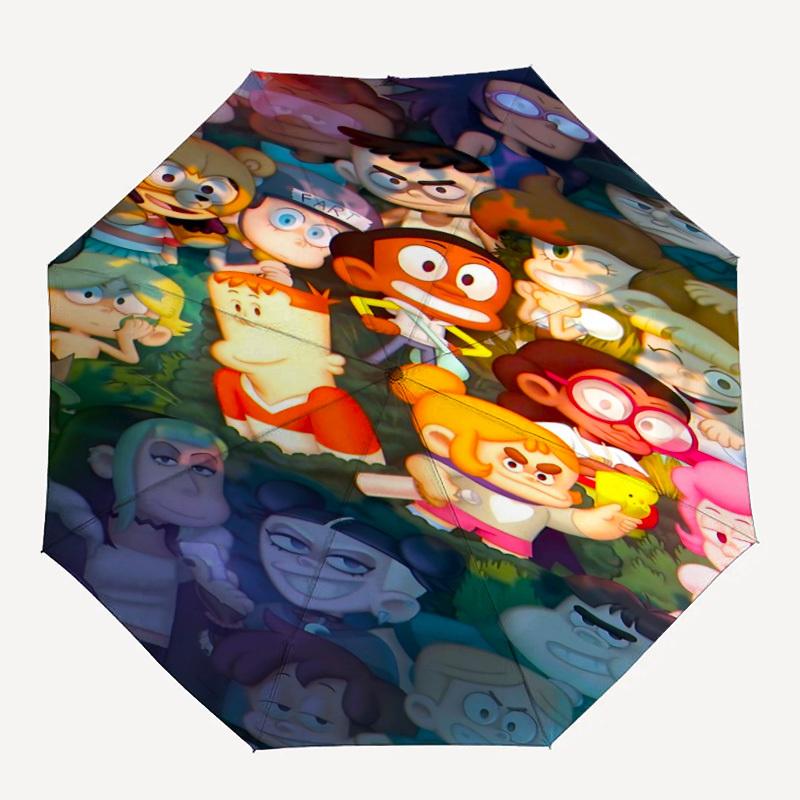 

1PC Cartoon Characters Automatic Open/Close, 8-Rib Durable Frame Compact Travel Umbrella for Men & Women 048