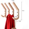 Set of 4 Rubber Wood Wall Hooks – Double Hook Coat Racks 16×6×2.5 Cm, Beige