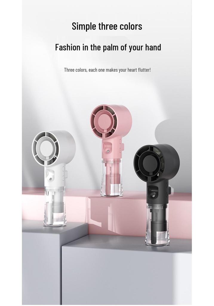F1 Handheld Hydrating Mini Portable USB Rechargeable Eco-friendly Electric Fan for Students and Outdoor Use