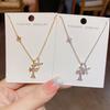 Exquisite Fashionable Double Cross Pendant Necklace