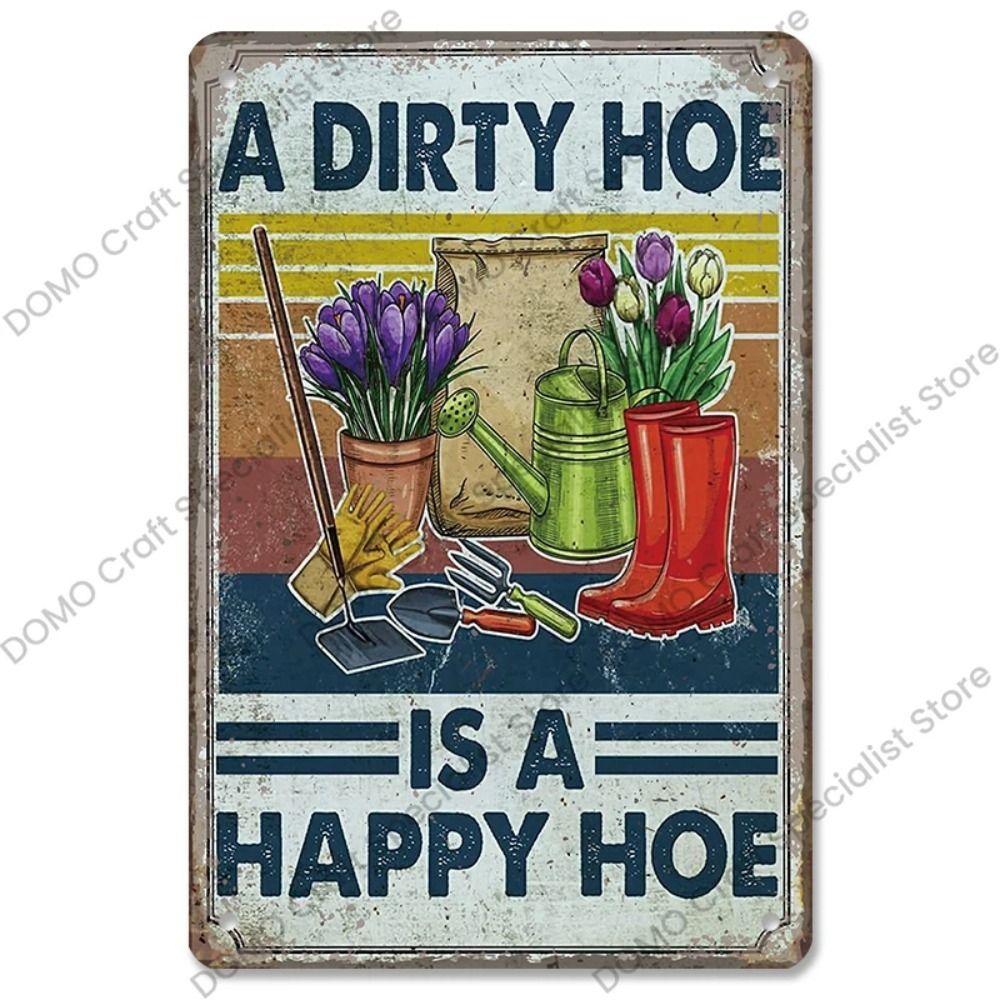 

Metal Garden Sign Retro Floral Decor 20x30 cm Outdoor Wall Art
