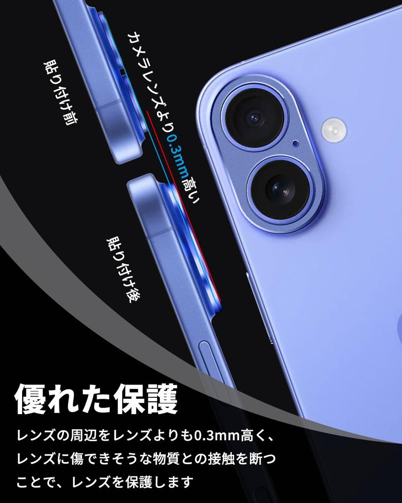 NicMool Camera Cover for iPhone 17 iPhone 16 iPhone 16 Plus Camera Lens Aluminum Compatible with iPhone Scratch Fingerprint Seamless No Impact On Lens