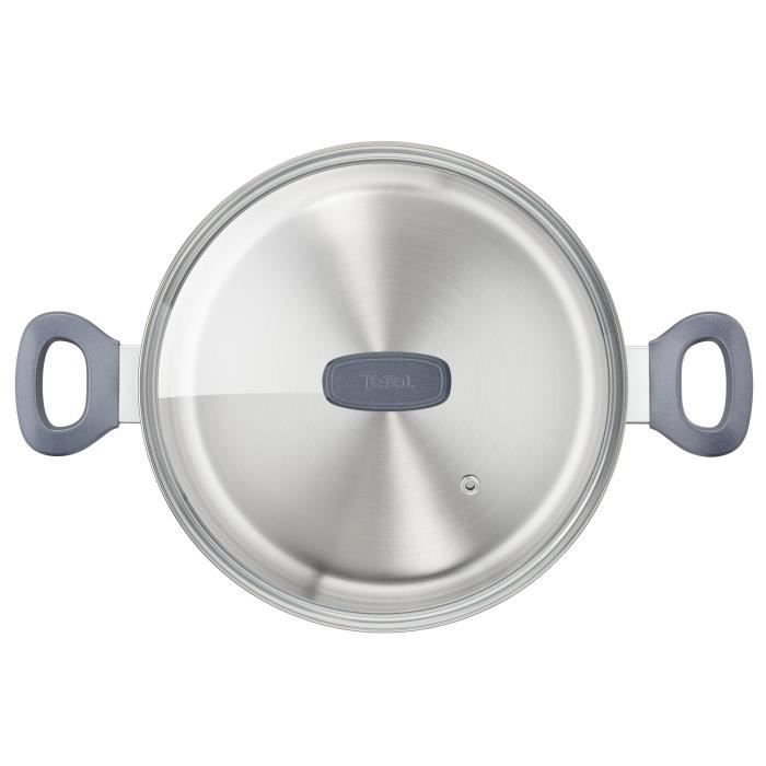 Tefal faitout dailycook en inox - ø 24 cm - 5 l - avec couvercle en verre - tous feux dont induction