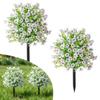 2pc Artificial Ball-Shaped Multicolor Flower Bush with Ground Stake for Garden Patio Flower Bed Yard Outdoor Party Decor