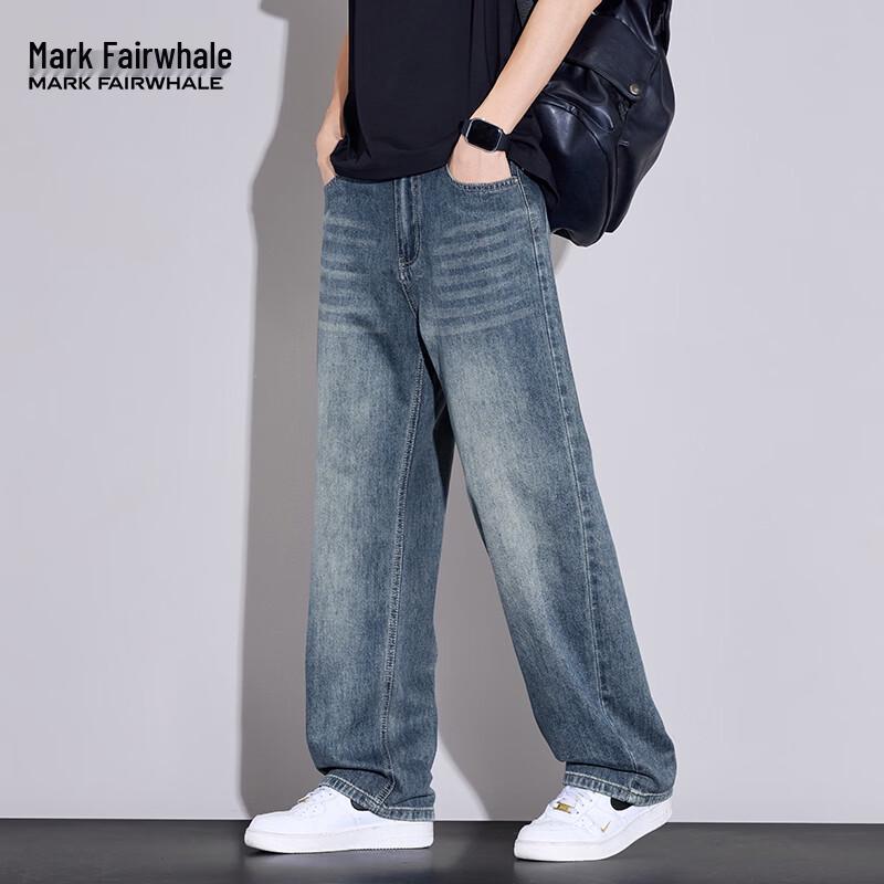 MARK FAIRWHALE Men's Versatile Loose Fit Denim Jeans