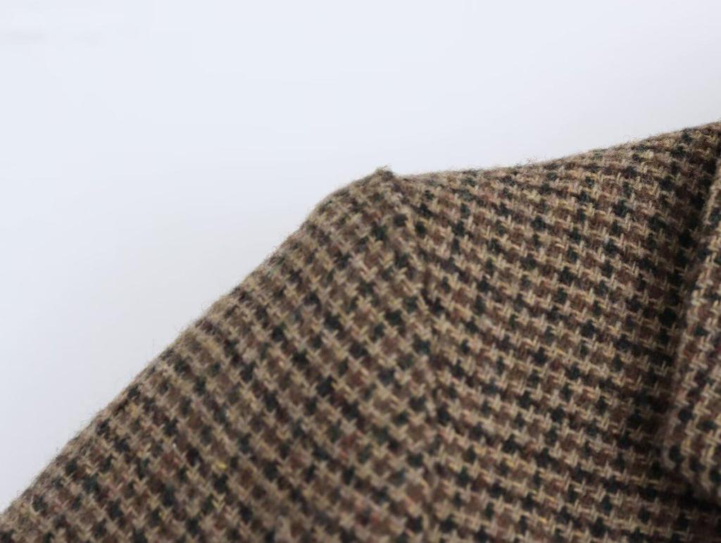 Women's 2024 Autumn/Winter European & American Style French Plaid Wool Blend Blazer