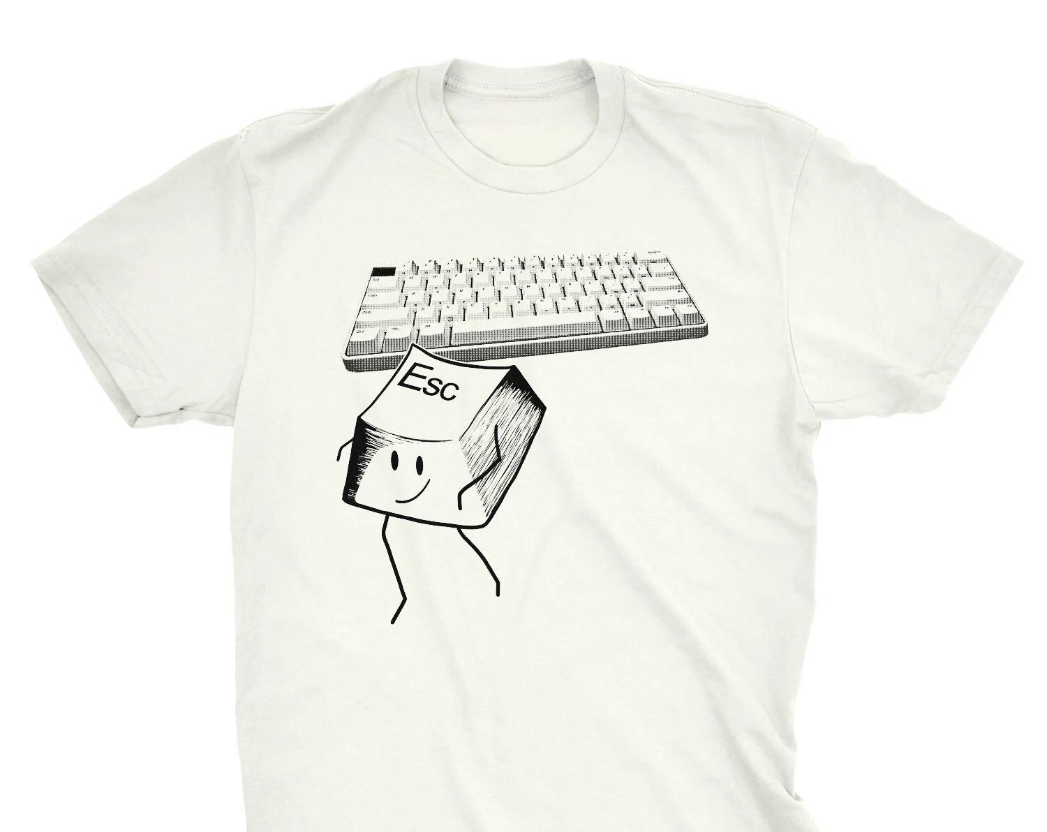 

Developers Shirt, Escape Key T Shirt, Keyboard Men, Nerdy Geeky Shirt, IT Worker Shirt, Computer Nerd Tee, Keyboard Graphic Top 4XL