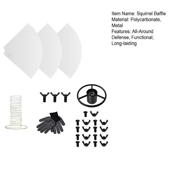 Squirrel Proof Baffle for Bird Feeder Pole Squirrel Baffle with Stainless Steel Spring Squirrel Barrier Guard On Bird Feeder Pole for Garden Patio
