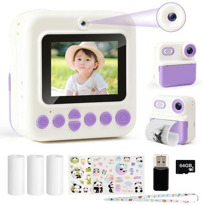 DEWEL Kids Print Camera Instant Digital Camera for High IPS MicroSD Card HD Thermal Paper Sticker Pack Ages Camera Entrance New Japanese Instruction