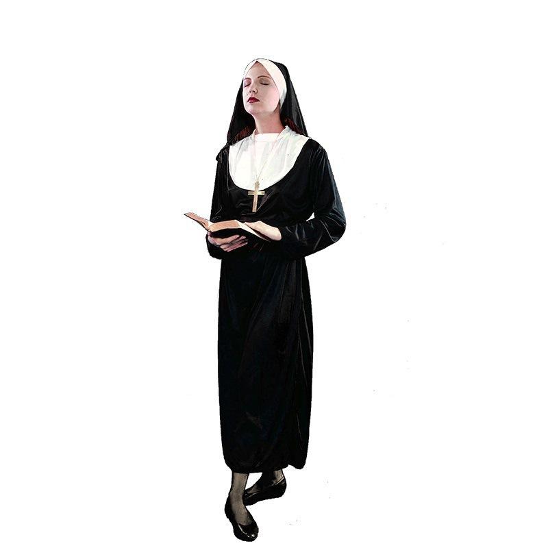 Halloween masquerade costumes, Virgin Mary Jesus priest costumes, nun costumes