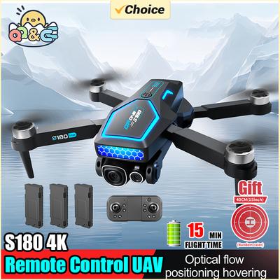 S180 4K RC Drone Remote Control ESC Optical Flow Avoidance Horizontal Overhead S 90 Degree Angle Indoor Cool Lights Dron Toys