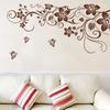 Butterfly Vine Flower Vinyl Wall Art Stickers With Elegant Modern Design For Living Room Decor