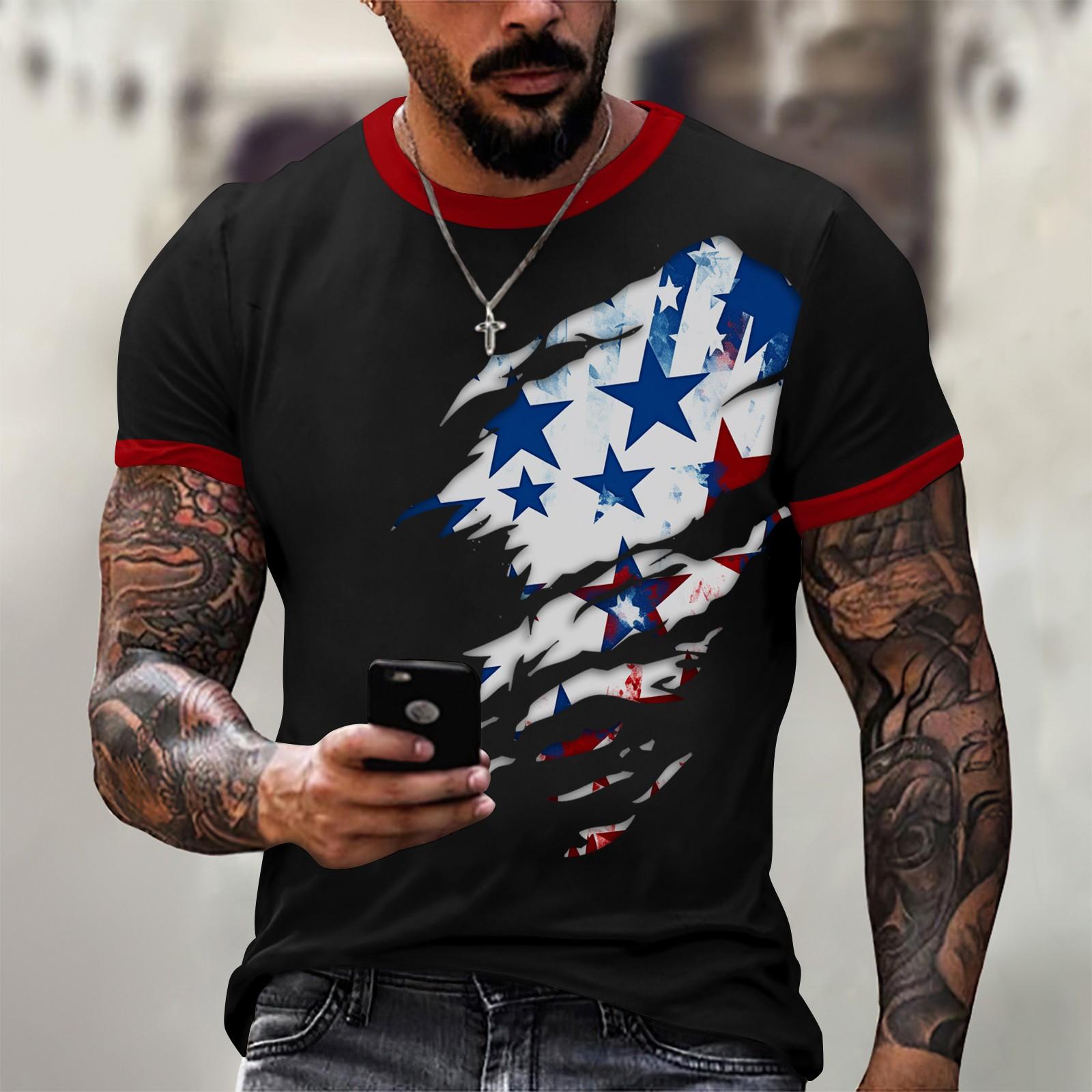 

Мужская модная футболка, уличная повседневная одежда с коротким рукавом S