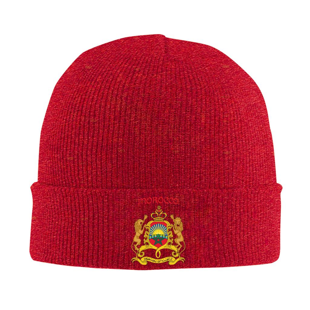 Unisex WomenMorocco Heart Flag Beanie Hats  Y2K Cool Knitted Hat Autumn Winter Outdoor Caps Custom Elastic Bonnet Hats