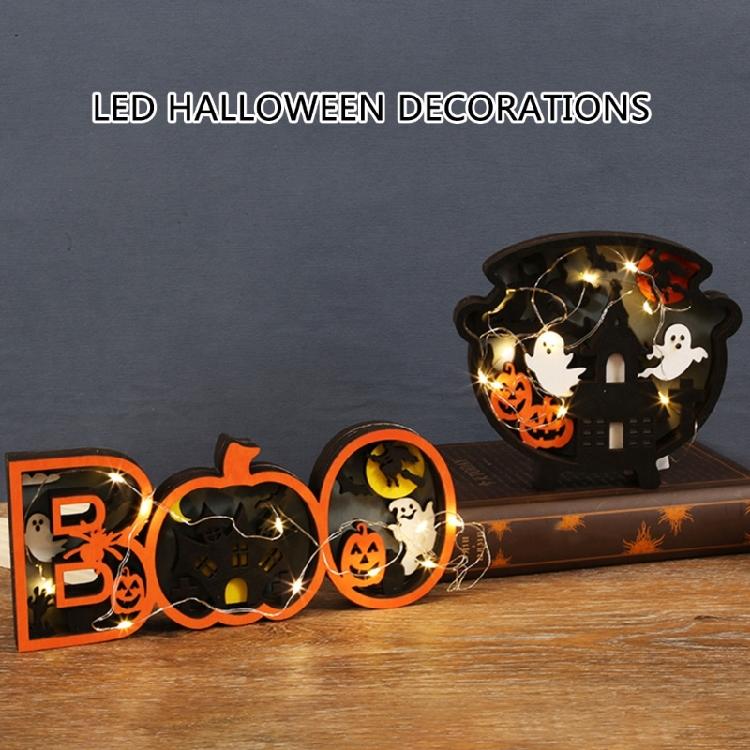 Children's Halloween Countdown Advent Calendar with LED Light for Home Decors Daily Changeable Wall Decors for Kids