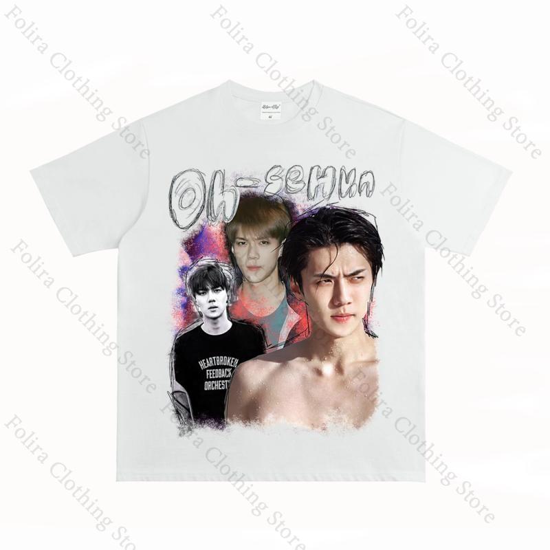 

Kpop Oh Se Hun Print Tshirt for Fans Short Sleeve Tee Long Sleeve Tee Cotton Tshirt Streetwear Womens Tshirt Clothes for Women S
