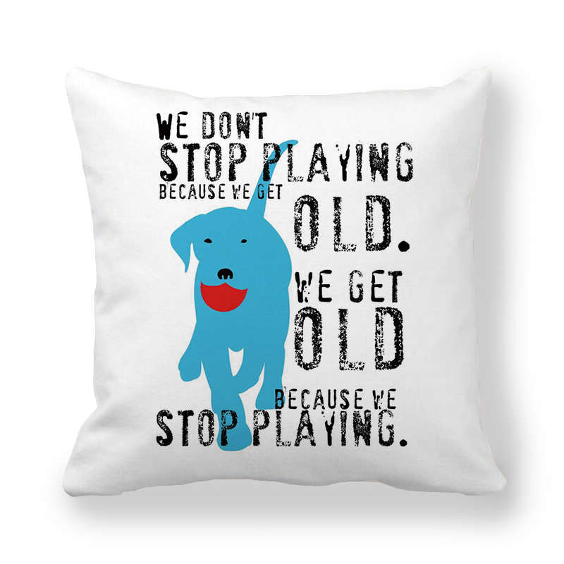 Cartoon Alphabet Dog Series Patterns Digital Printing Short Plush Pillow Covers For Car Sofa Office Cushion Cover Home Goods