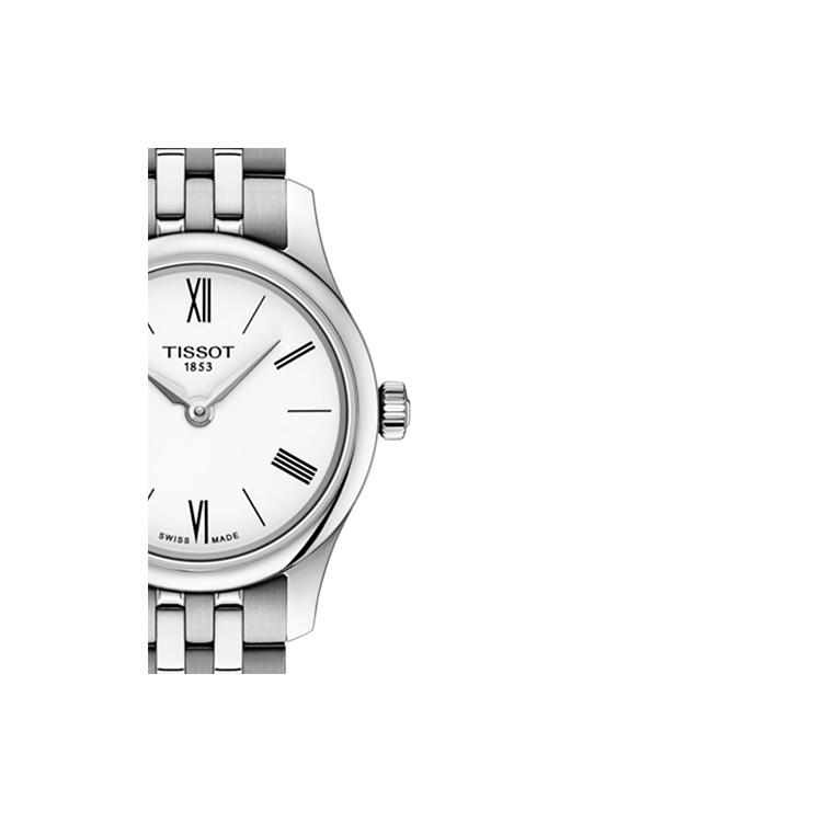 Tissot Junya Kollektion Quarzwerk Unisex-Uhr 25mm Silbernes Zifferblatt Edelstahlgehäuse T0634091101800+T0630091101800