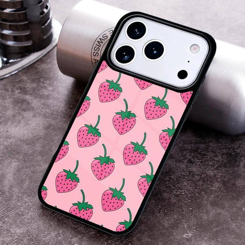 Cute Strawberry Phone Case For iPhone 17 16 15 14 13 12 11 Pro Max Plus 17Air Soft Silicone Cover