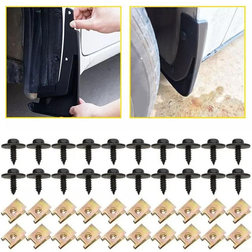 Car Screw Nut Clips Fender Bumper Retainer Metal U Nut Clips